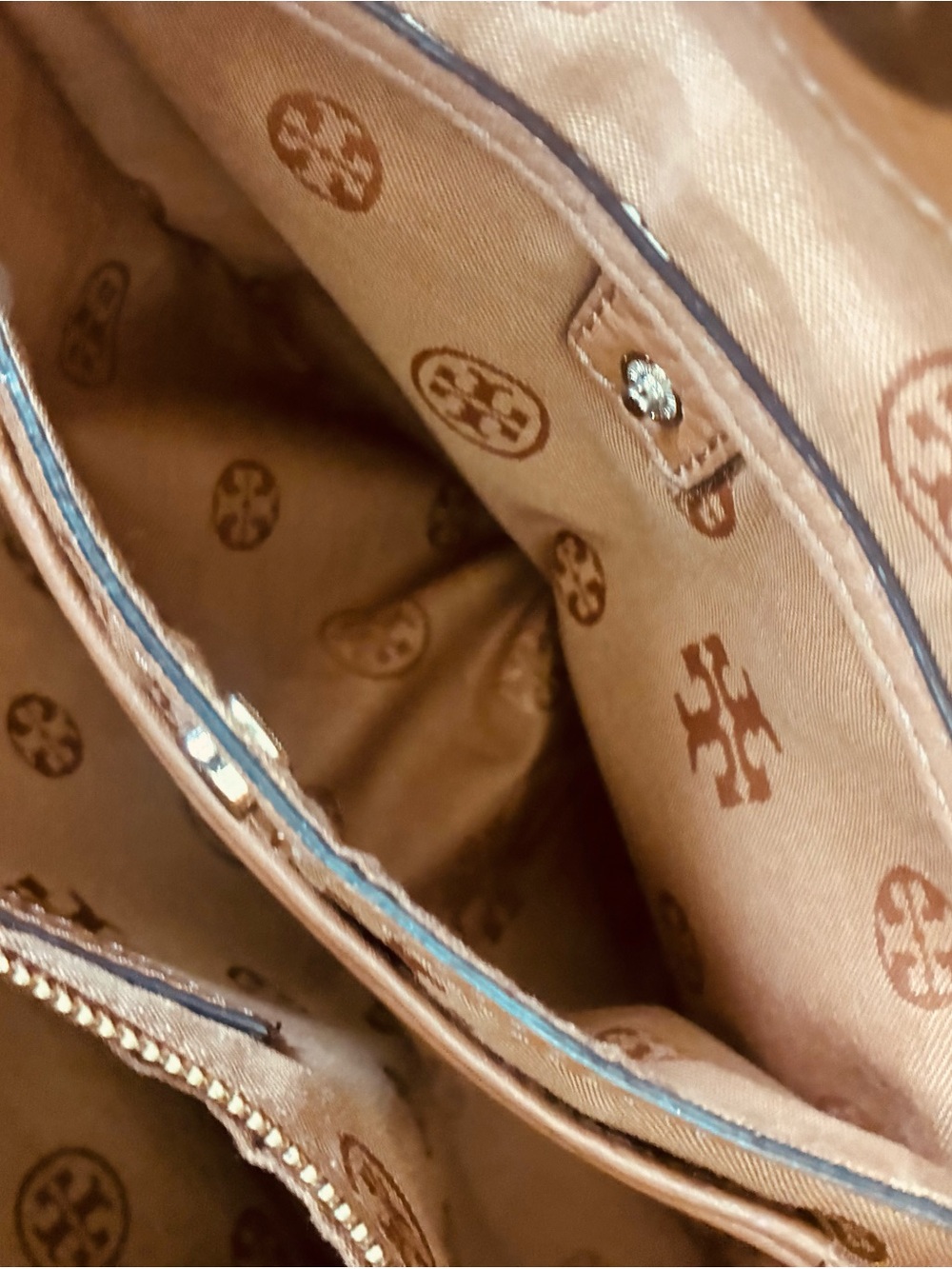 TORY BURCH Large Cognac Brown Leather Tote Bag - Picture 8 of 10